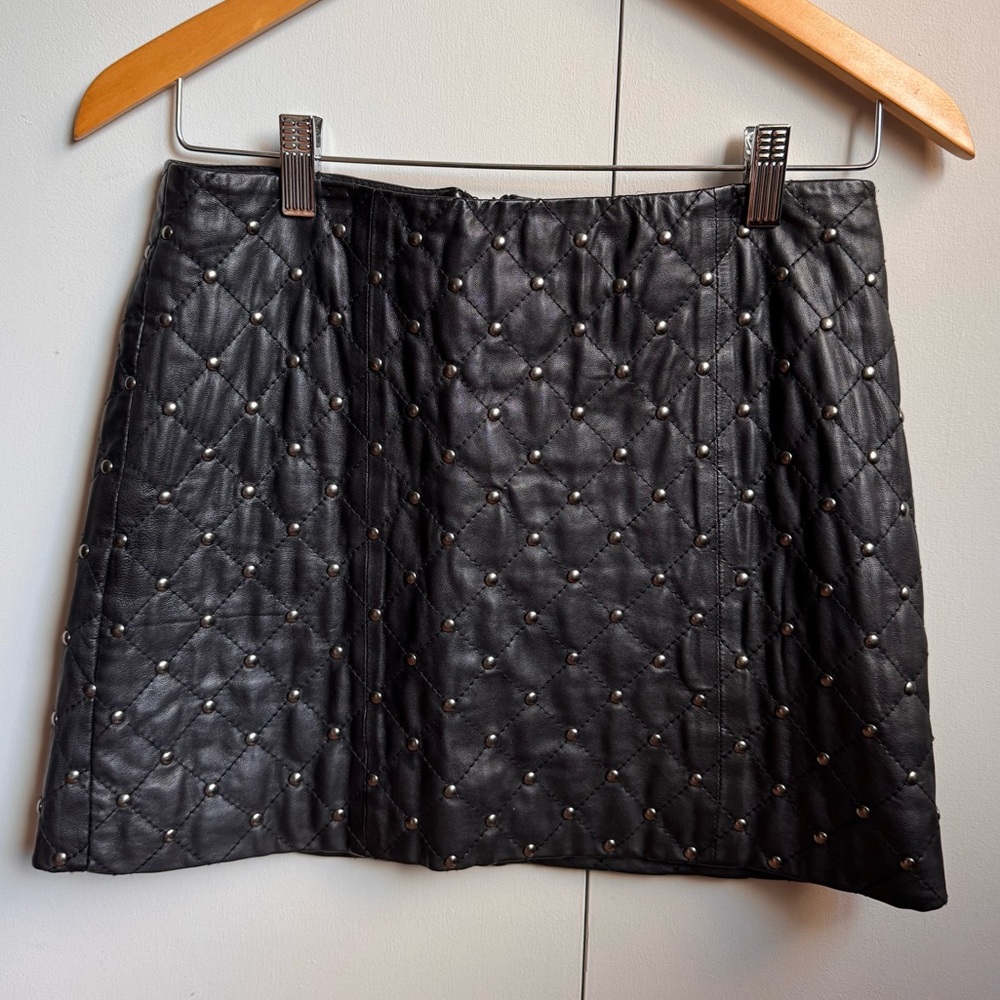 Alice + Olivia Black Studded Mini Skirt